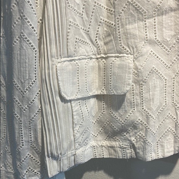 Anthropologie White Textured Blazer Blazers & Suit Jackets - Picture 4 of 8